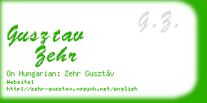 gusztav zehr business card